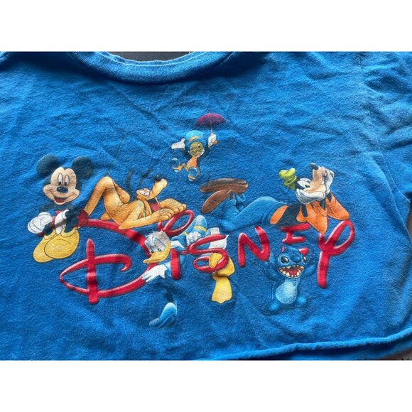 Disney Store Y2K short sleeve Mickey & Friends cropped tee top small - Picture 2 of 6